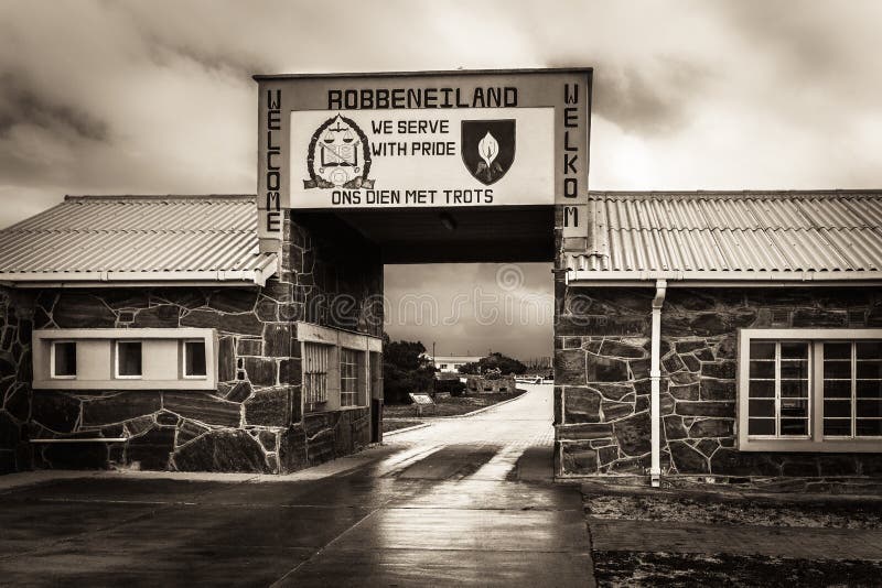 Entrada a la prisión de la isla de Robben fotografía de archivo Entrada a la prisión de la isla de Robben fotografía de archivo