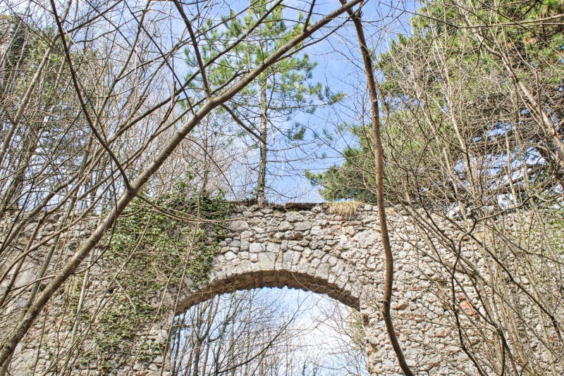 entrada a una ruina vieja del castillo en el bosque foto de archivo entrada a una ruina vieja del castillo en el bosque foto de archivo