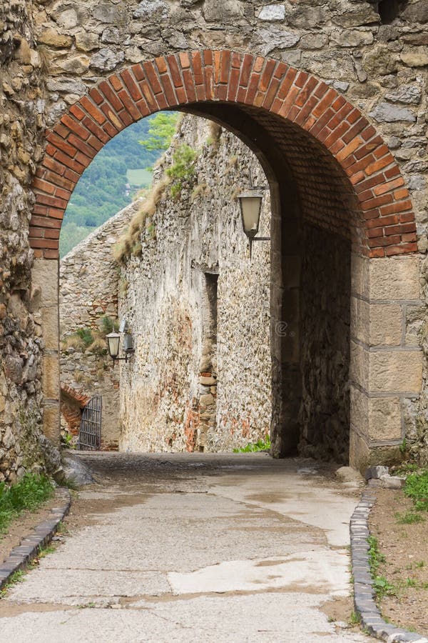 Entrance arch to the castle of Trencin in Slovakia