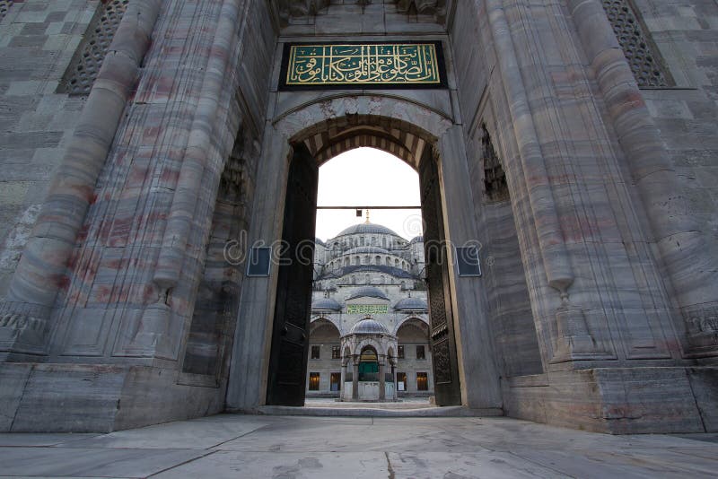 Huge gate as entrance into Blue Mosque, Istanbul