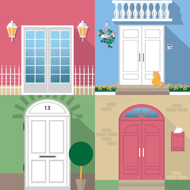 Set Different Types Doors Stock Illustrations 39 Set Different