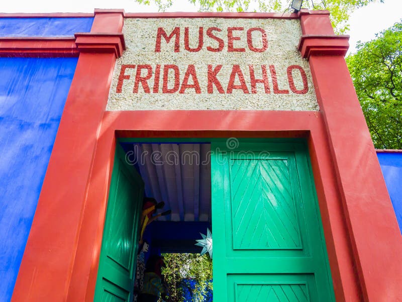 Entrance of Frida Kahlo Museum, Coyoacán borough, Mexico City stock images Entrance of Frida Kahlo Museum, Coyoacán borough, Mexico City stock images