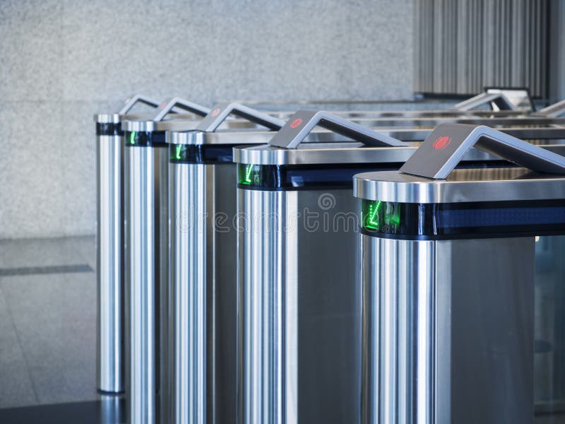 Entrance gate card Access Security system stock image
