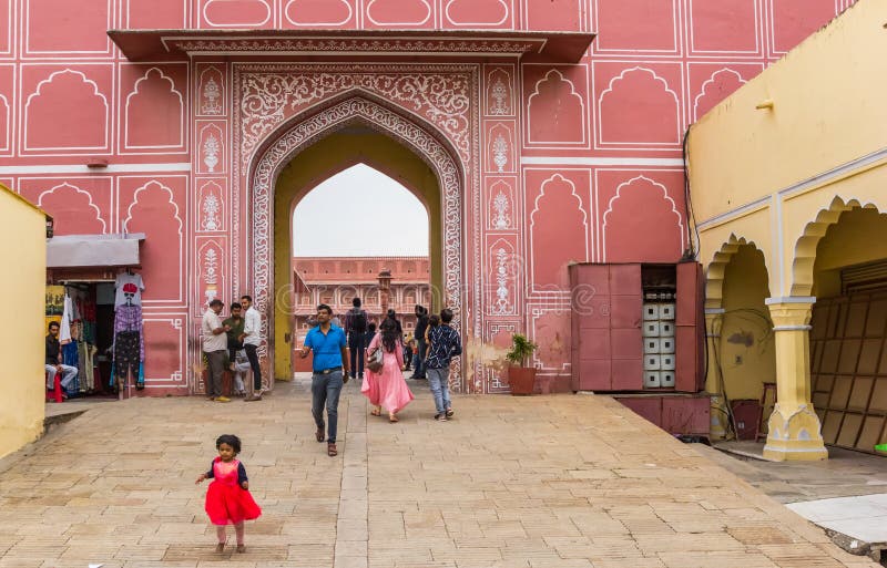 Entrance Gate of the City Palace in Jaipur Editorial Photography