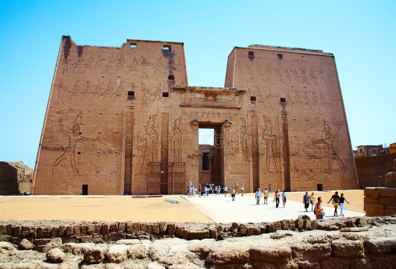 Entrance gate of Horus temple, Egypt. royalty free stock image