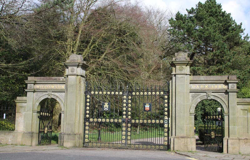 Entrance Gates Williamson Park, Lancaster Editorial Stock Photo Image