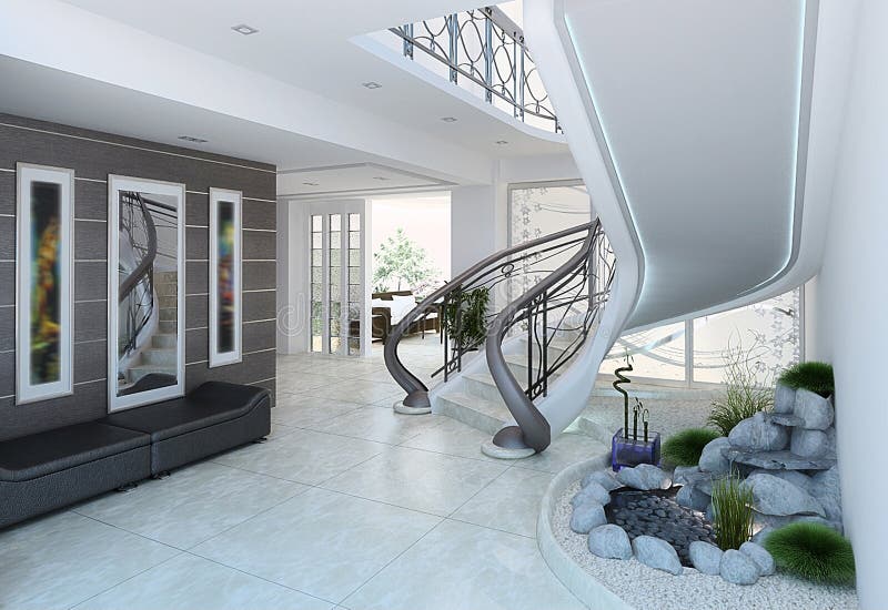 Entrance Hall Decorating Ideas, 3d Render Stock Illustration ... Entrance Hall Decorating Ideas, 3d Render Stock Illustration ...