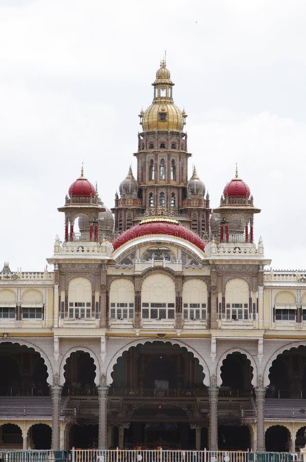 Entrance of the main Mysore palace stock photography