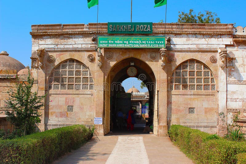 Entrance Of Sarkhej Roza. Mosque And Tomb Complex Editorial Photography