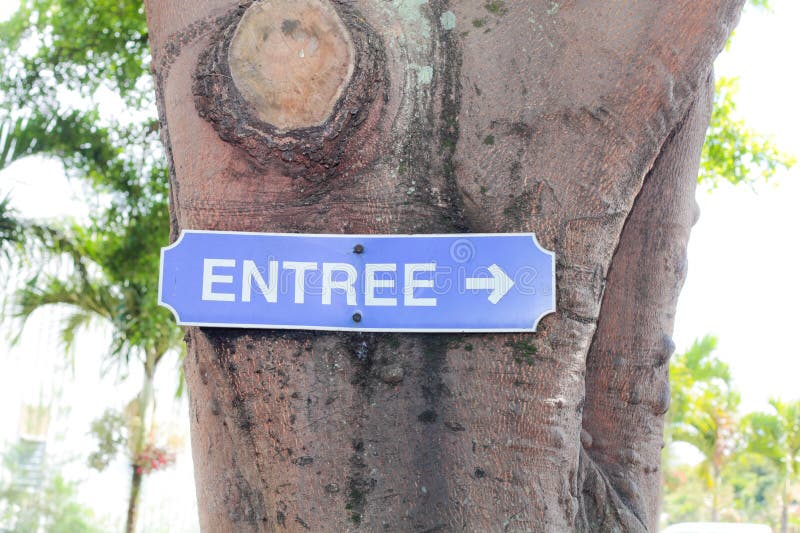 Entrance sign stock image