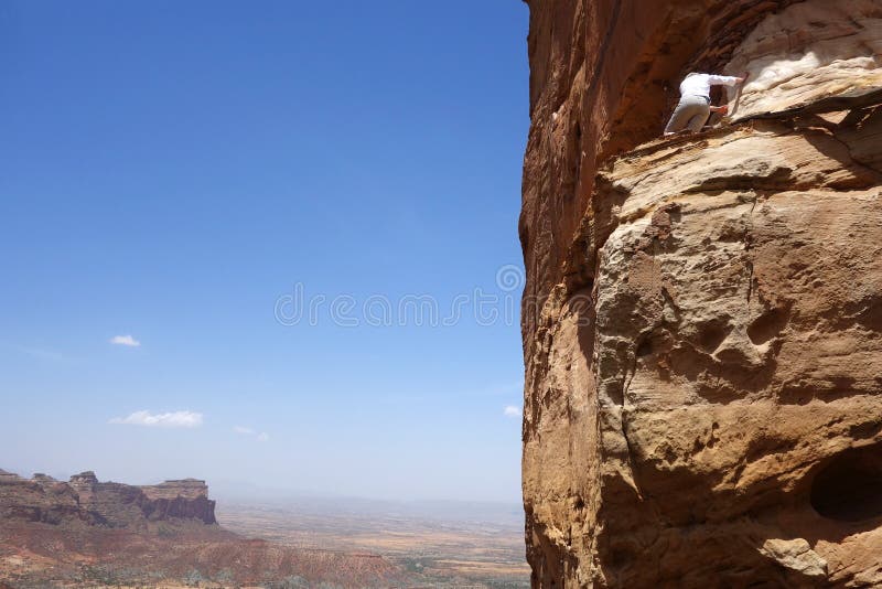 Entrance to Abuna Yemata Guh rock-hewn church, Gheralta, Tigray, Ethiopia