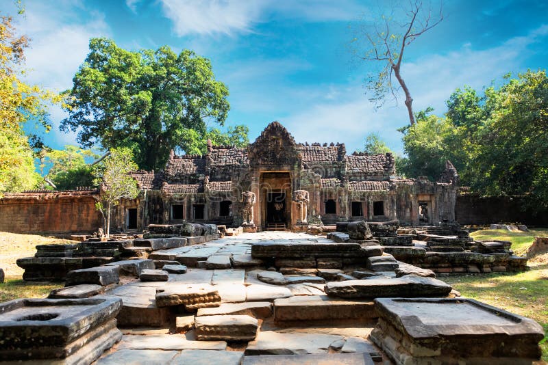 Entrance to ancient Preah Khan temple in amazing Angkor, Siem Reap, Cambodia.