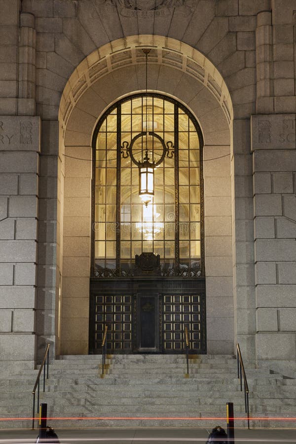 Entrance to Art Deco Building royalty free stock photography