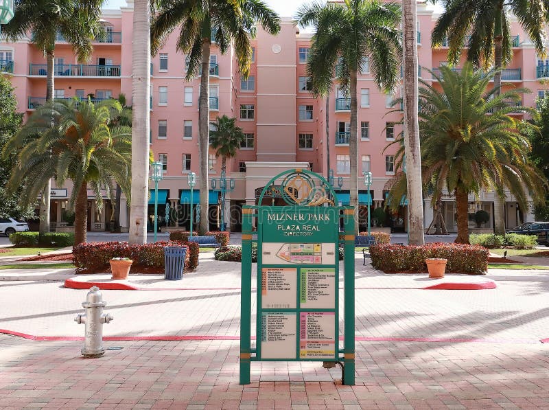 Beautiful Mizner Park Outdoor Mall Stock Photo - Image of center