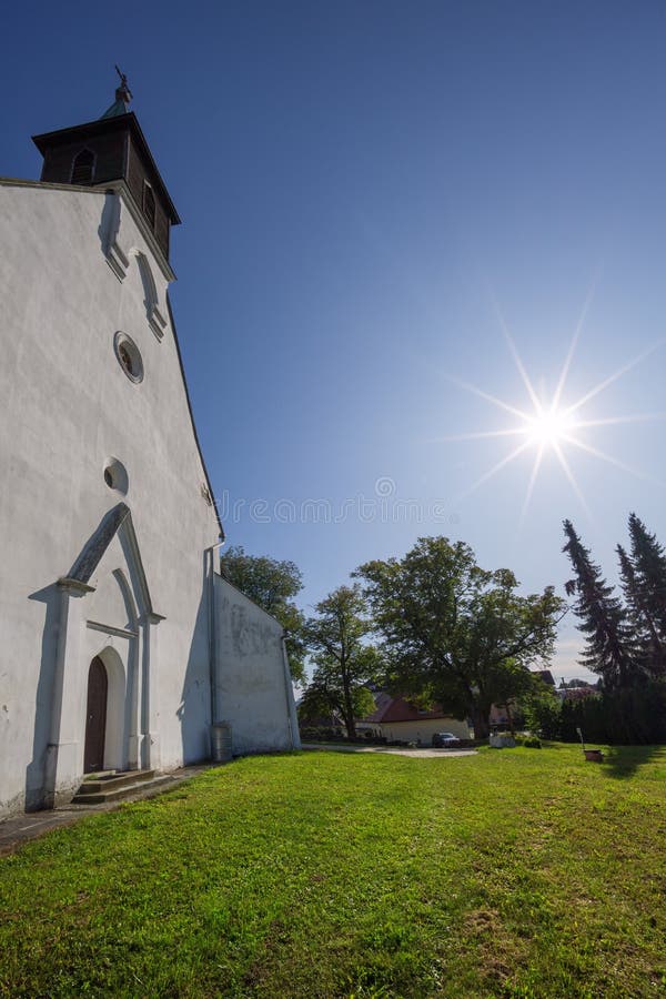 Saint Nicholas church at Sliac with sun