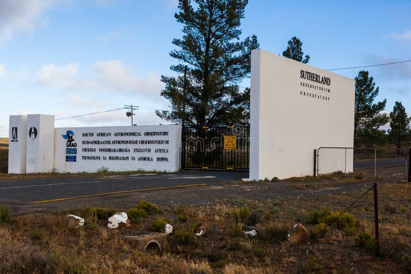 The entrance to SALT, Sutherland. stock image
