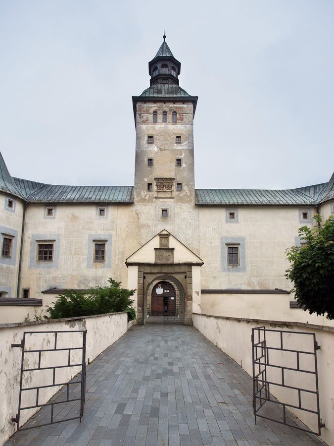Entrance to Thurzo Castle in Bytca stock photography Entrance to Thurzo Castle in Bytca stock photography