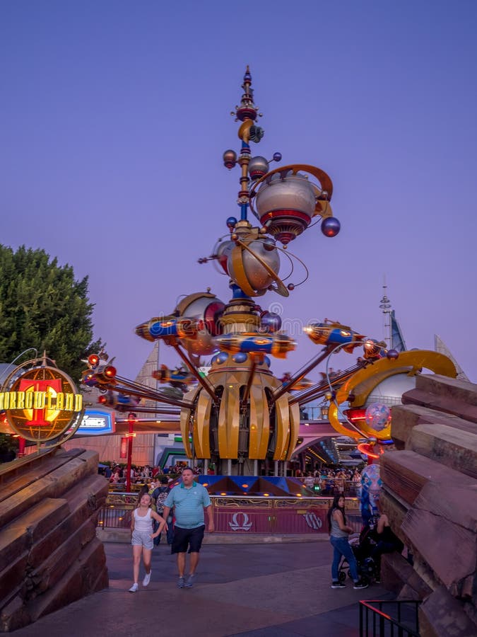 Entrance to Tomorrowland at Disneyland stock photos Entrance to Tomorrowland at Disneyland stock photos