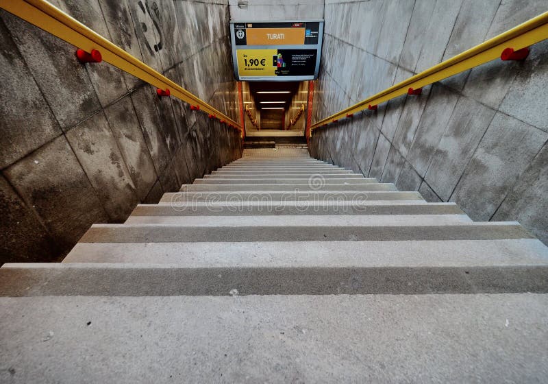 MILAN, ITALY - 23 December 2019: Entrance To Turati Metro Station in ...