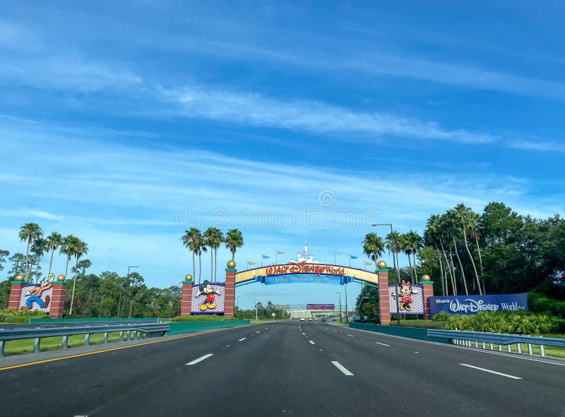 The entrance to Walt Disney World in Orlando, FL. Orlando,FL/USA-7/25/20: The entrance to Walt Disney World in Orlando, FL