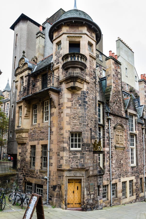 Entrance to The Writers` Museum in Edinburgh, Scotland stock photo Entrance to The Writers` Museum in Edinburgh, Scotland stock photo