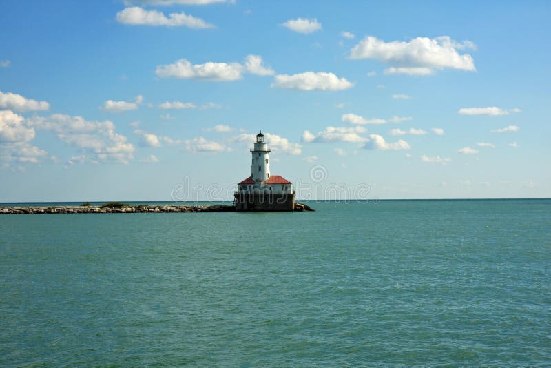 Entrata Al Porto in Chicago Immagine Stock Immagine di faro, puntello