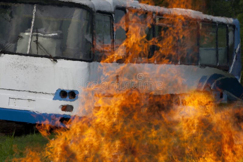 Entraîneur brûlant d'accidents photo libre de droits Entraîneur brûlant d'accidents photo libre de droits