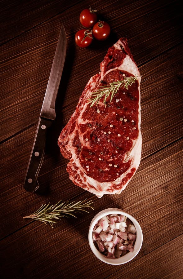 Entrecote Steak of Beef on a Wooden Board Stock Photo Image of beef