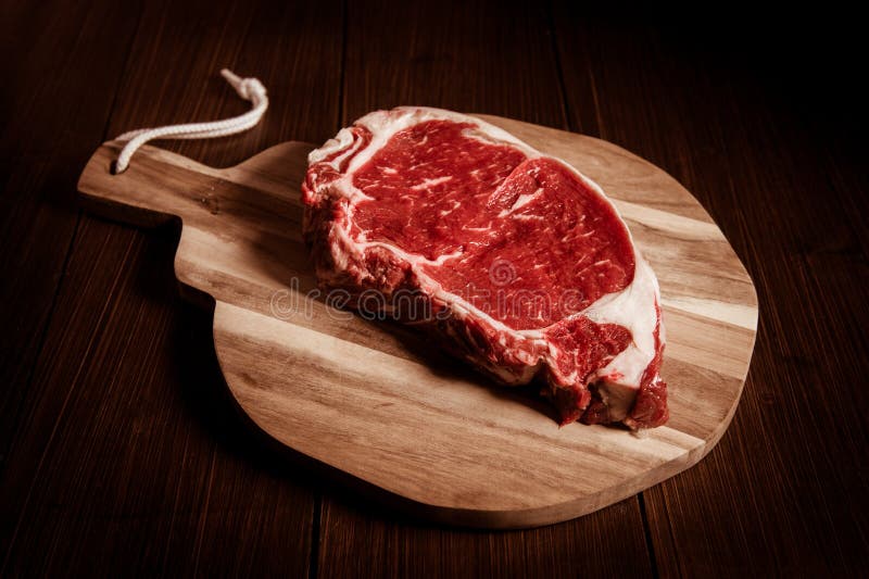 Entrecote Steak of Beef on a Wooden Board Stock Photo Image of fresh