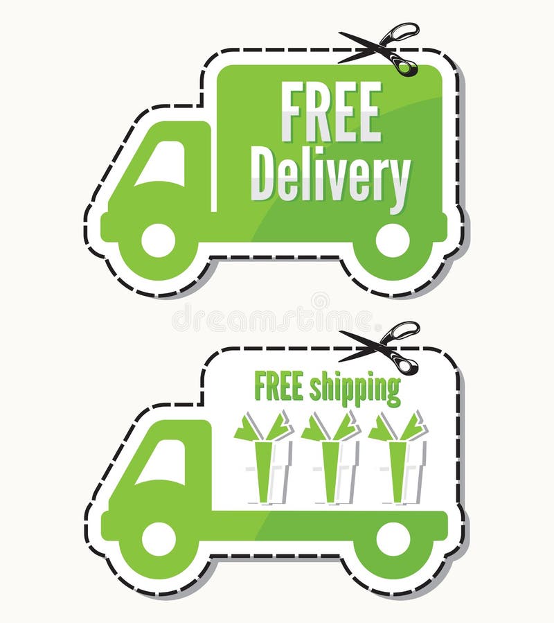 Vector illustration of the Free delivery, free shipping labels. Vector illustration of the Free delivery, free shipping labels