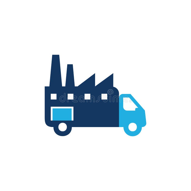 Entrega Logo Icon Design de la fábrica ilustración del vector Entrega Logo Icon Design de la fábrica ilustración del vector