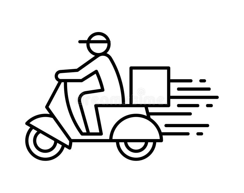 Entrega Rápida Pessoa Que Dirige Moto Símbolo ícone Moto Pictograma Desenho  Plano Para Aplicativos E Sites Rastrear E Rastrear Pro Ilustração do Vetor  - Ilustração de entrega, fundo: 198939624