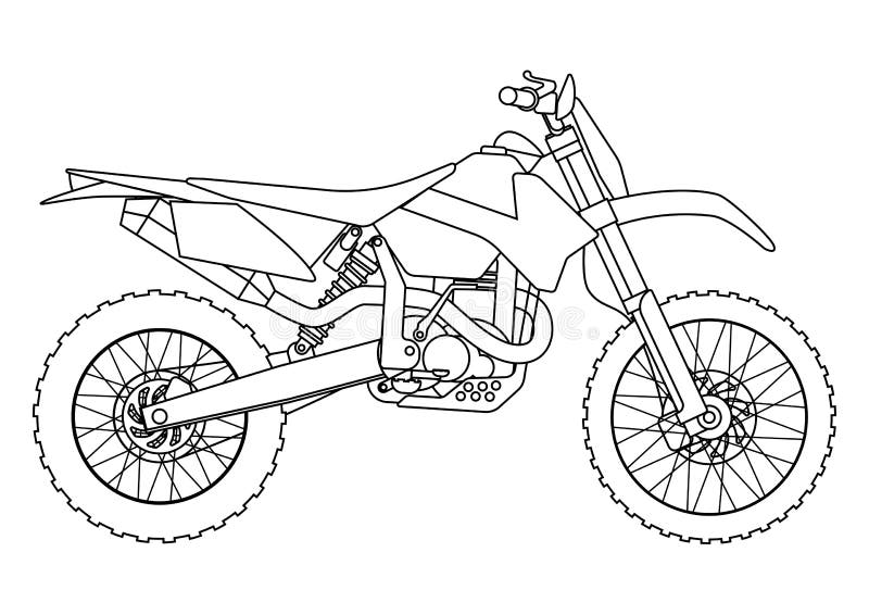 Entregue O Estilo Da Tração De Uma Ilustração Nova Da Motocicleta Do Vetor  Para O Livro Para Colorir Ilustração do Vetor - Ilustração de transporte,  creativo: 97630393