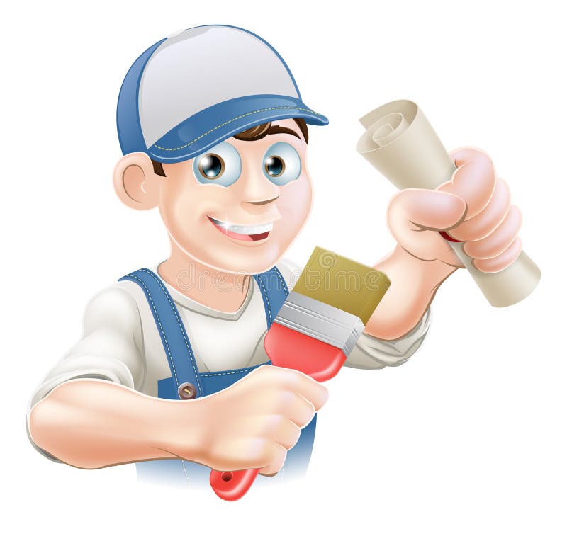 Entrenamiento del decorador del pintor libre illustration Entrenamiento del decorador del pintor libre illustration