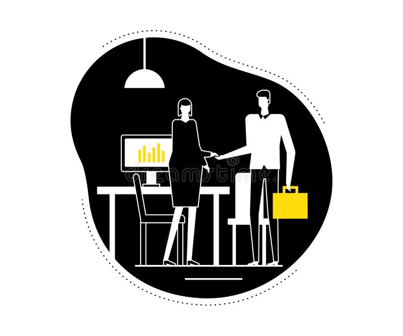 Entrevue d'emploi - illustration plate de vecteur de style de conception illustration de vecteur Entrevue d'emploi - illustration plate de vecteur de style de conception illustration de vecteur