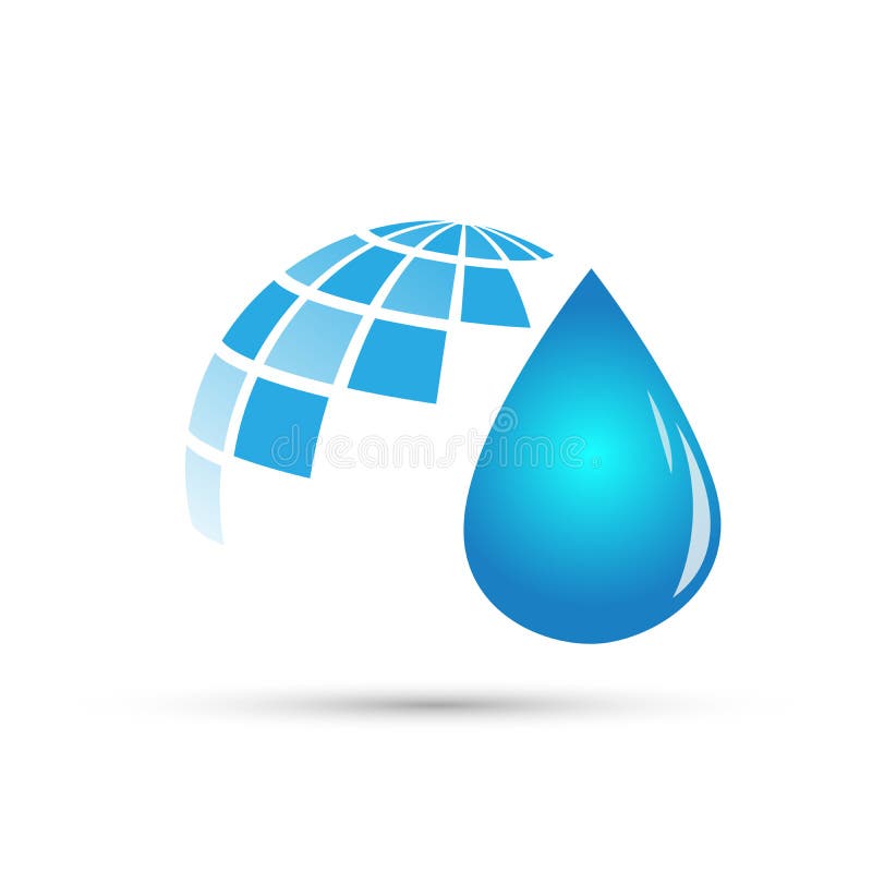 Entwerfen globale Naturelemente des Kugelwassertropfenlogoabwehrwasserpflanzefrühlingsnatursymbols auf weißem Hintergrund lizenzfreie abbildung Entwerfen globale Naturelemente des Kugelwassertropfenlogoabwehrwasserpflanzefrühlingsnatursymbols auf weißem Hintergrund lizenzfreie abbildung
