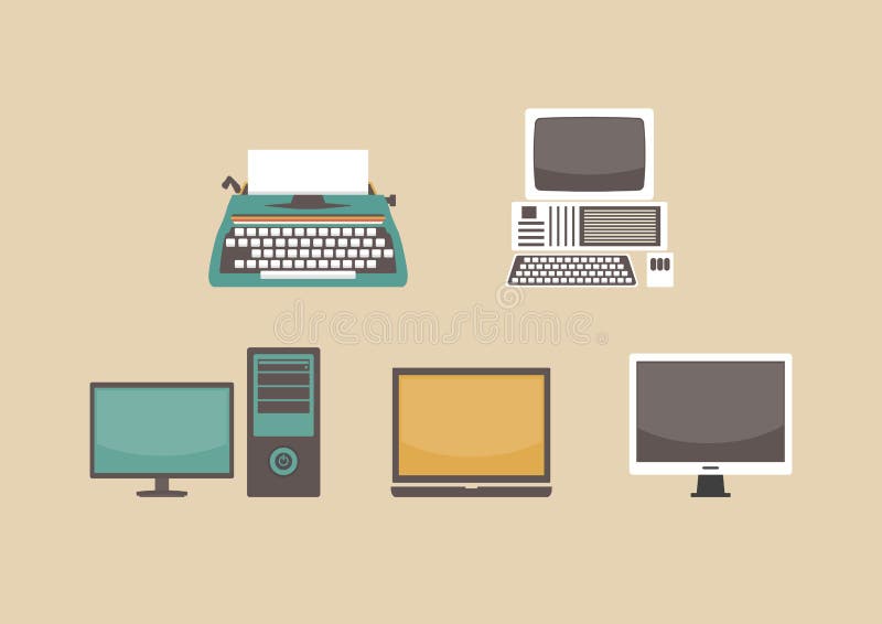 Entwicklung Des Computers Vektor Abbildung. Illustration Von Notizbuch -  67364829