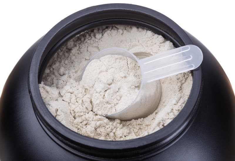 Envase de proteína de la leche imágenes de archivo libres de regalías Envase de proteína de la leche imágenes de archivo libres de regalías
