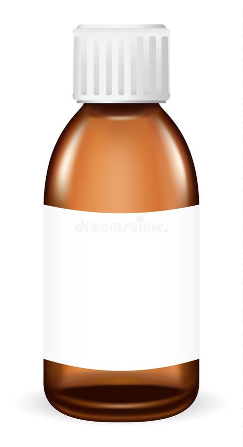 Envase médico de cristal de Brown en el fondo blanco ilustración del vector Envase médico de cristal de Brown en el fondo blanco ilustración del vector