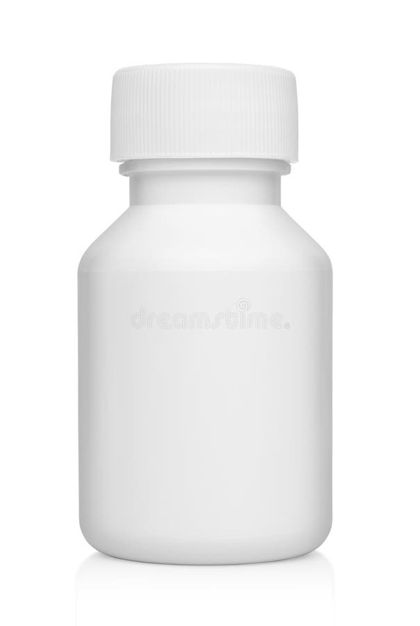 Envase médico plástico blanco para las píldoras aisladas fotografía de archivo libre de regalías Envase médico plástico blanco para las píldoras aisladas fotografía de archivo libre de regalías