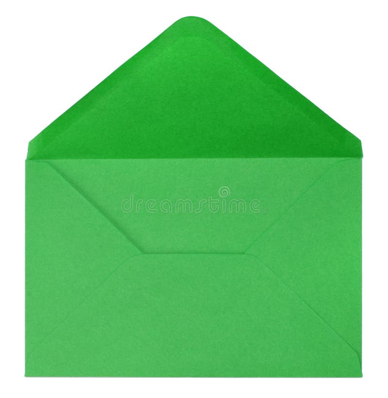 Opened Green Envelope or Cover Stock Image Image of office, communication 26237893