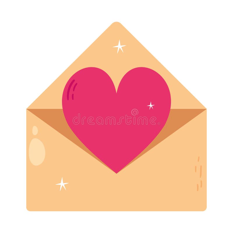 Envelope with heart stock vector. Illustration of postal 273130667