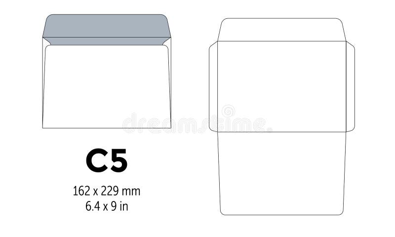 Envelope C5 Template for A4 A5 Paper with Cut Lines Stock Vector Envelope C5 Template for A4 A5 Paper with Cut Lines Stock Vector
