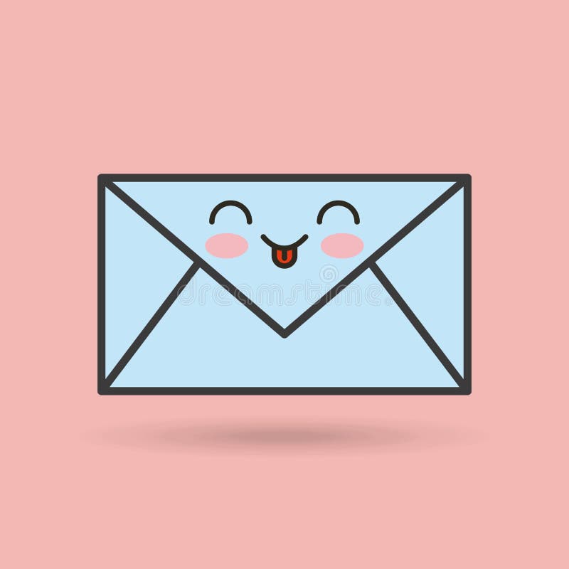 Envelope Character Kawaii Style Stock Vector Illustration of cartoon