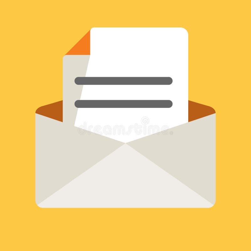 Envelope email icon, flat design vector illustration receiving and open file from email vector illustration