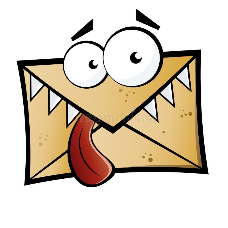 Envelope with eyes and mouth