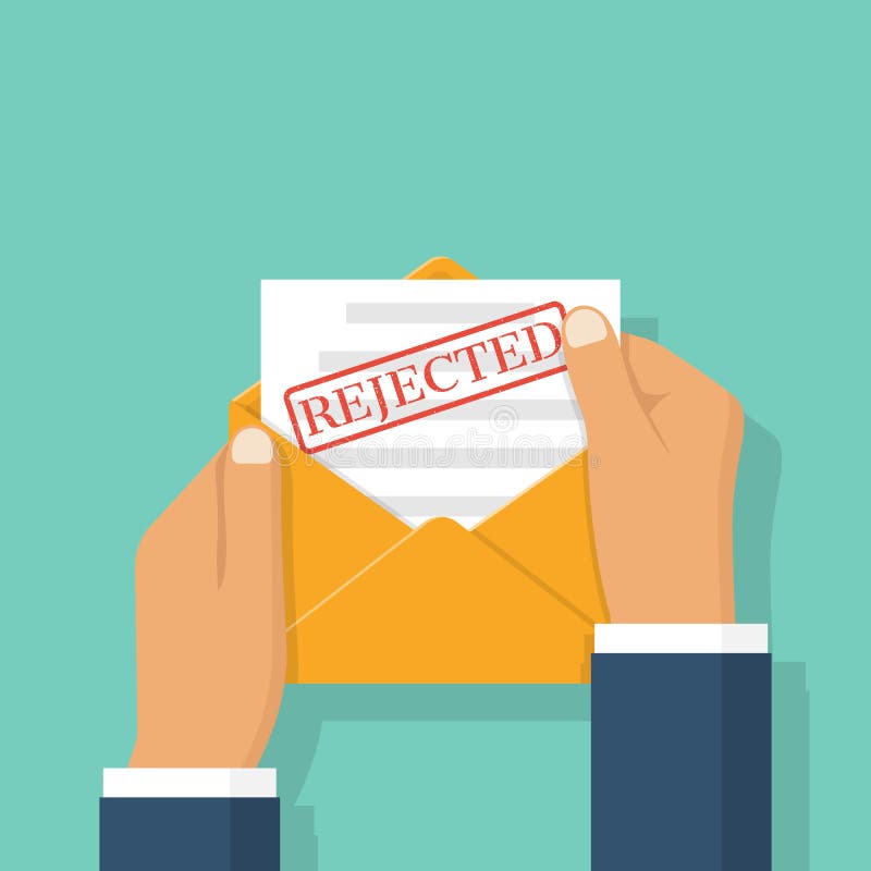 Envelope in Hands with Letter Rejected Stock Vector - Illustration of feedback, icon: 88617404