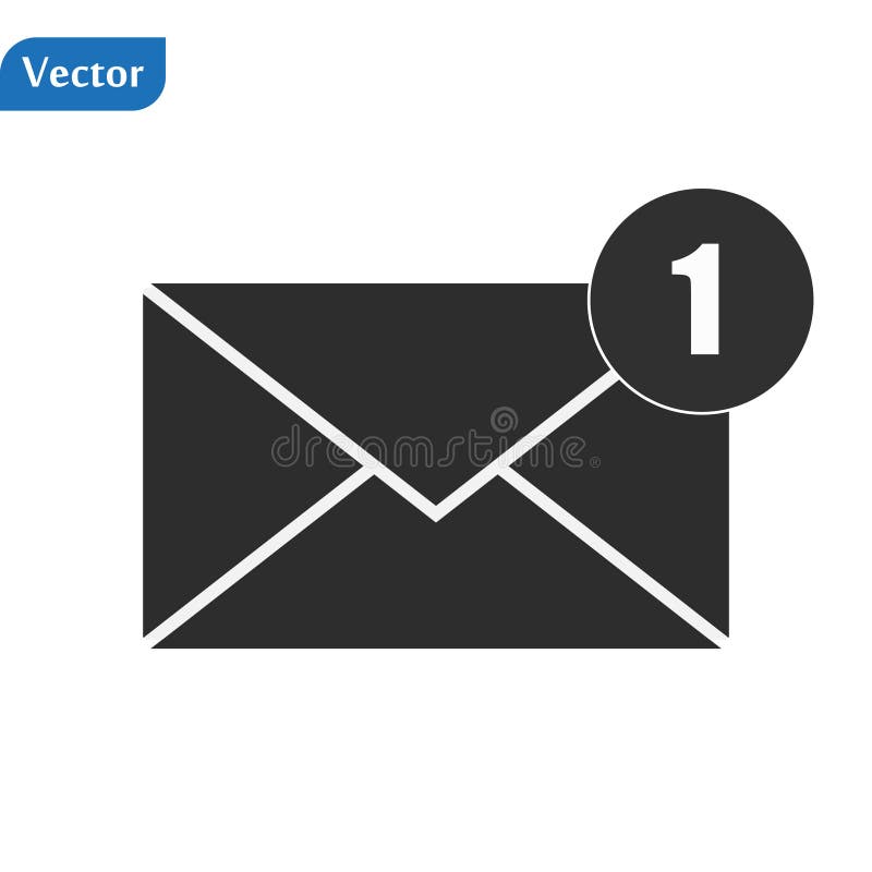 Envelope Icon in Trendy Flat Style Isolated on Grey Background. Mail