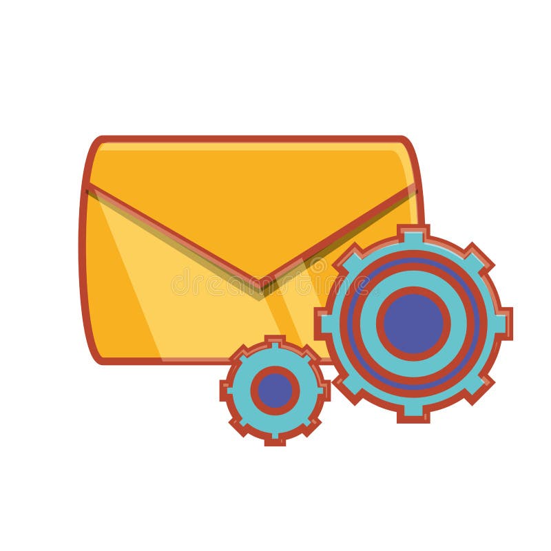 Envelope mail configuration icon stock illustration