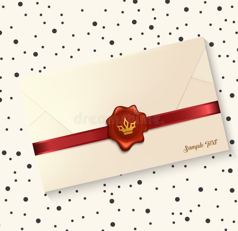 Envelope with red wax seal stock illustration Envelope with red wax seal stock illustration